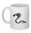 Чашка керамическая Черная кобра Белый фото