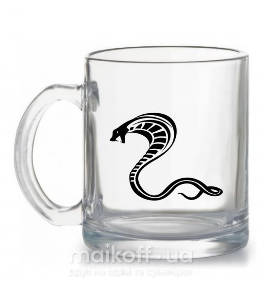 Чашка скляна Черная кобра Прозорий фото