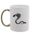 Чашка с цветной ручкой Чорна кобра Золото фото