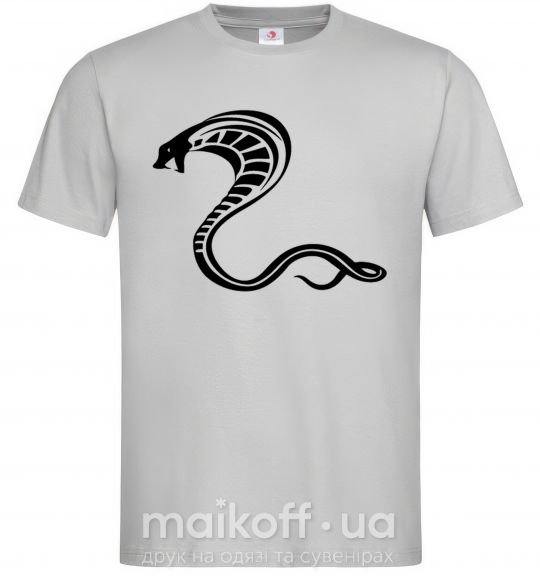 Мужская футболка Черная кобра Серый фото