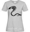 Женская футболка Черная кобра Серый фото