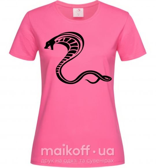 Женская футболка Черная кобра Ярко-розовый фото