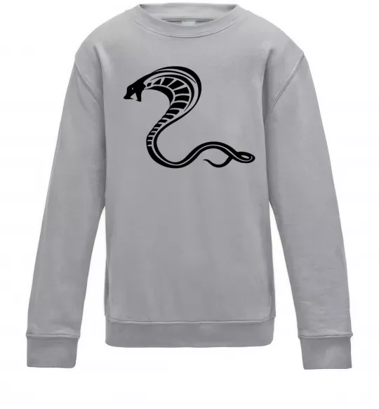 Дитячий світшот Чорна кобра Сірий меланж фото