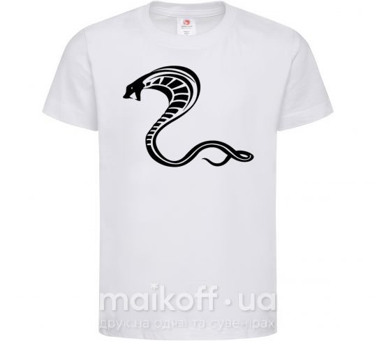 Дитяча футболка Черная кобра Білий фото