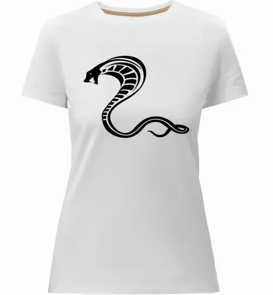 Жіноча преміум футболка Чорна кобра Білий фото