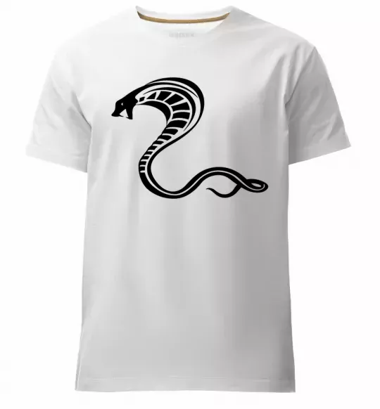 Мужская премиум футболка Чорна кобра Белый фото