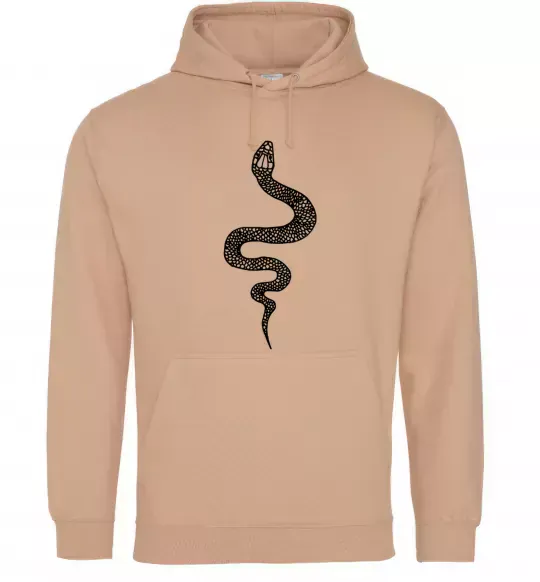 Женская толстовка (худи) Змія луска Песочный фото
