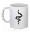 Чашка керамическая Змея чешуйки Белый фото