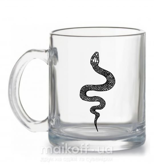 Чашка стеклянная Змея чешуйки Прозрачный фото