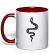 Чашка з кольоровою ручкою Змея чешуйки Червоний фото