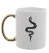Чашка з кольоровою ручкою Змія луска Золото фото