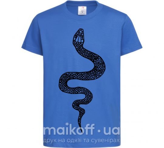 Детская футболка Змея чешуйки Ярко-синий фото