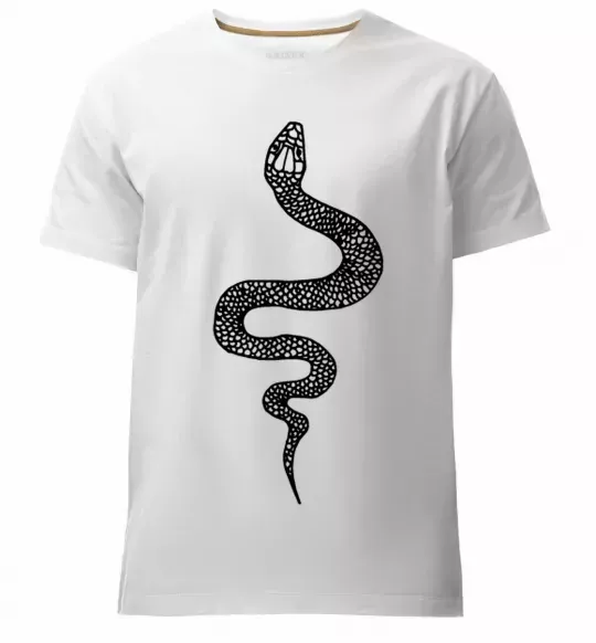Мужская премиум футболка Змія луска Белый фото