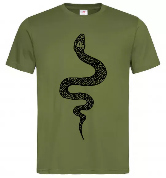 Мужская футболка Змія луска Оливковый фото