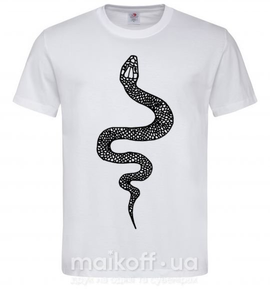 Мужская футболка Змея чешуйки Белый фото