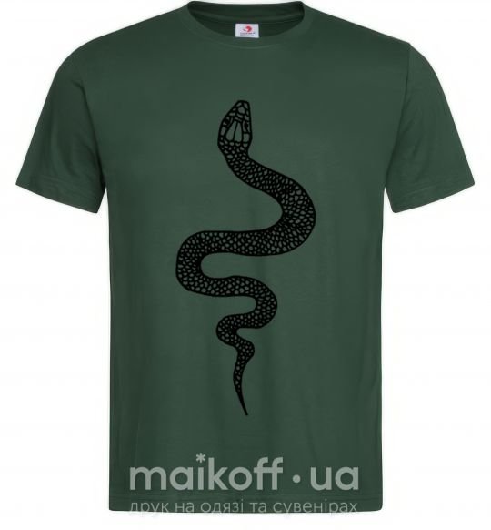 Мужская футболка Змея чешуйки Темно-зеленый фото