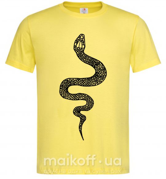 Мужская футболка Змея чешуйки Лимонный фото