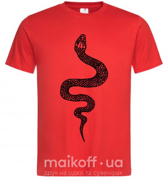 Мужская футболка Змея чешуйки Красный фото