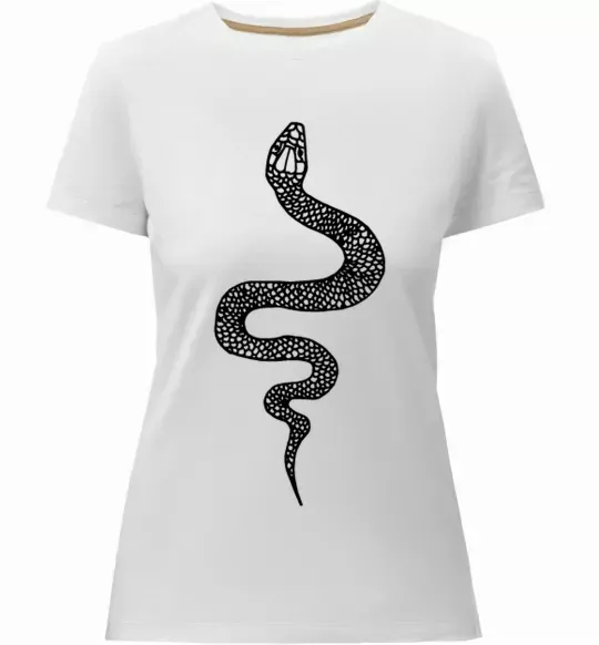 Женская премиум футболка Змія луска Белый фото