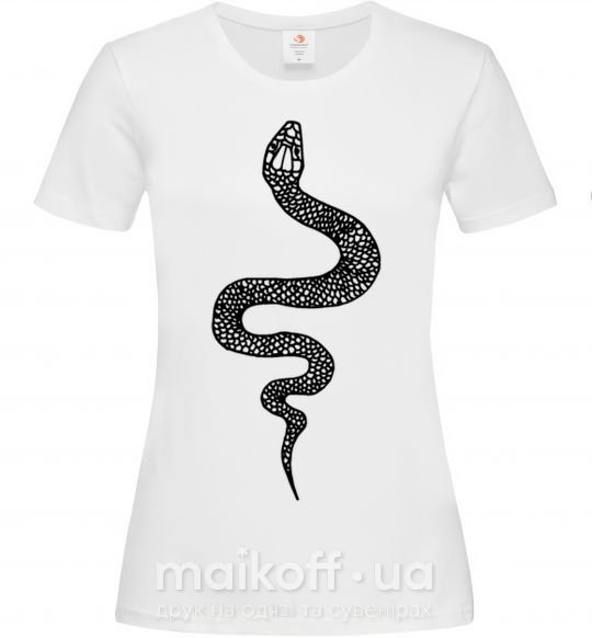 Женская футболка Змея чешуйки Белый фото