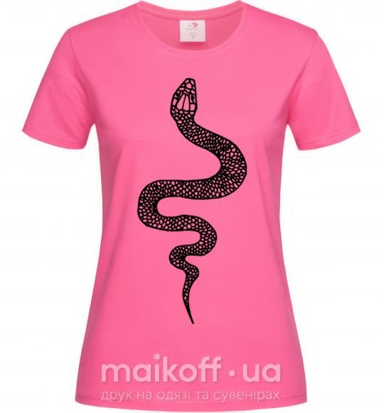 Жіноча футболка Змея чешуйки Яскраво-рожевий фото