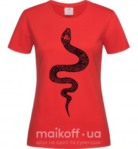 Женская футболка Змея чешуйки Красный фото