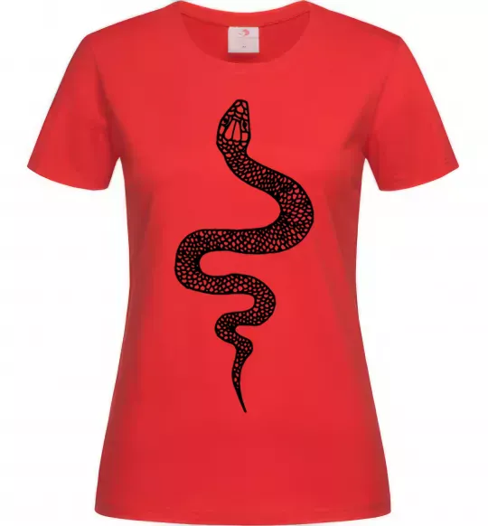 Жіноча футболка Змія луска Червоний фото