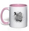 Чашка с цветной ручкой Змея укус Нежно розовый фото