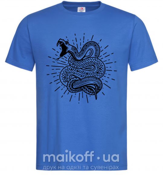 Мужская футболка Змея укус Ярко-синий фото