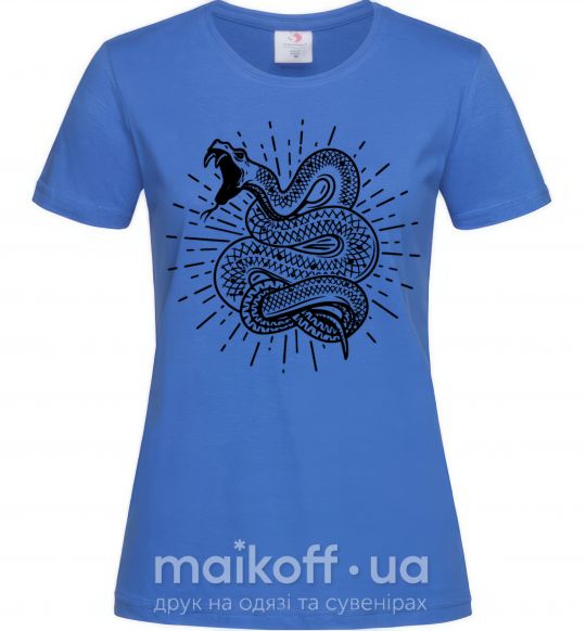 Жіноча футболка Змея укус Яскраво-синій фото