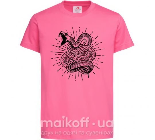 Детская футболка Змея укус Ярко-розовый фото