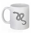 Чашка керамическая Змея ползет Белый фото