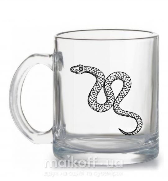 Чашка скляна Змея ползет Прозорий фото