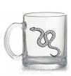 Чашка стеклянная Змея ползет Прозрачный фото