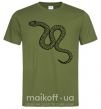 Чоловіча футболка Змея ползет Оливковий фото