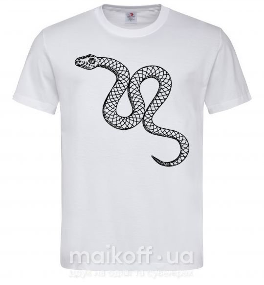 Мужская футболка Змея ползет Белый фото