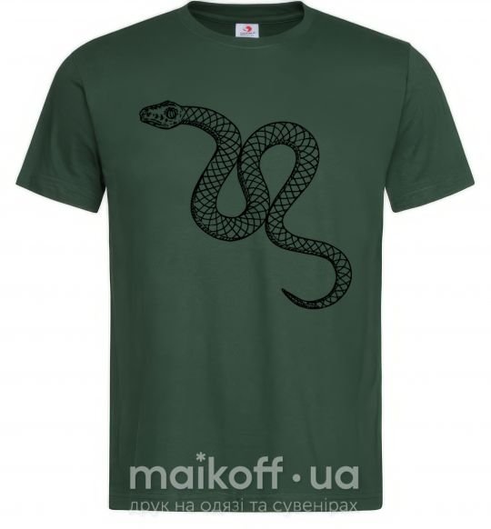 Мужская футболка Змея ползет Темно-зеленый фото