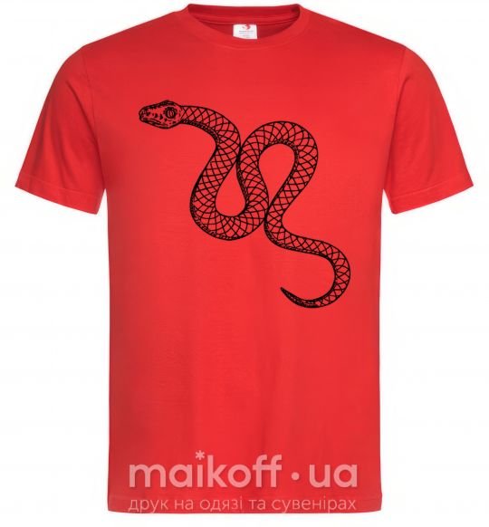 Мужская футболка Змея ползет Красный фото