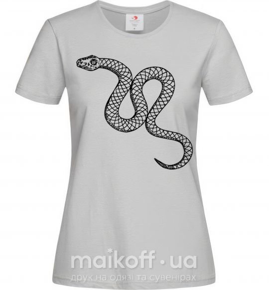 Жіноча футболка Змея ползет Сірий фото