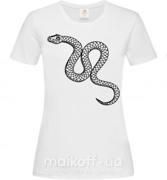 Женская футболка Змея ползет Белый фото