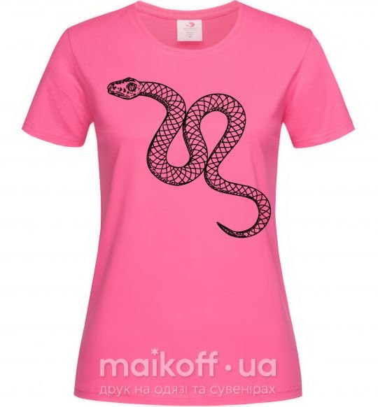 Жіноча футболка Змея ползет Яскраво-рожевий фото