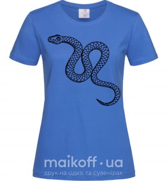 Женская футболка Змея ползет Ярко-синий фото