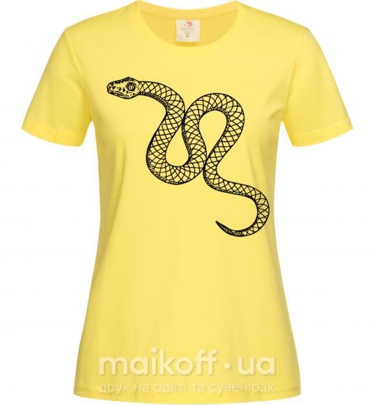 Жіноча футболка Змея ползет Лимонний фото
