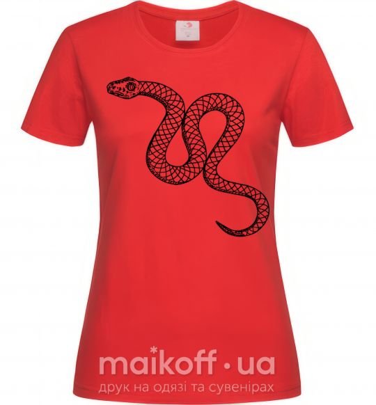 Жіноча футболка Змея ползет Червоний фото
