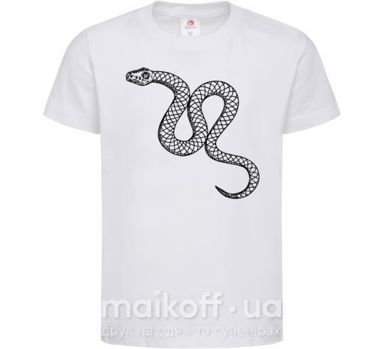 Дитяча футболка Змея ползет Білий фото