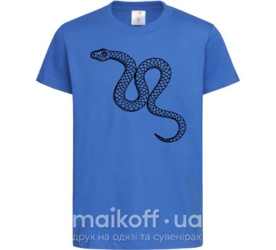 Детская футболка Змея ползет Ярко-синий фото