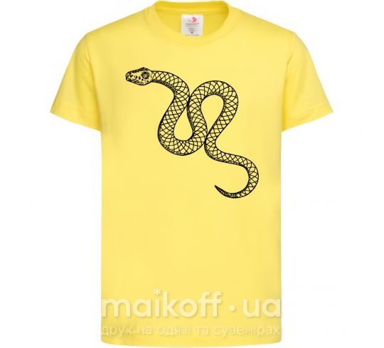 Дитяча футболка Змея ползет Лимонний фото