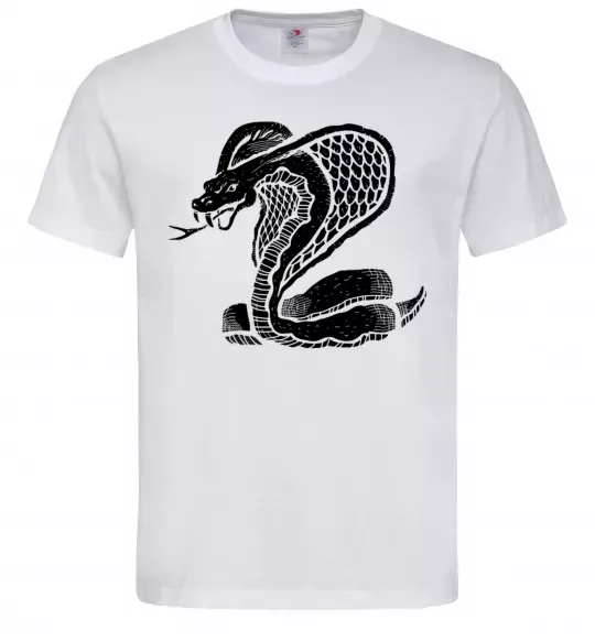 Чоловіча футболка Кобра повзе Білий фото