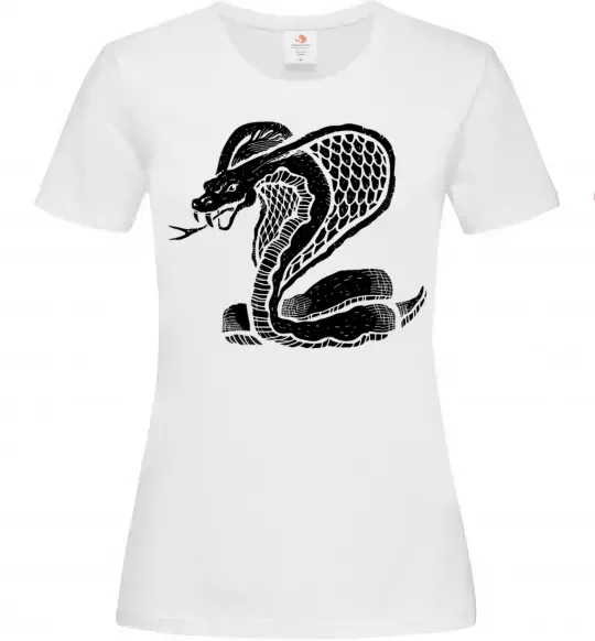 Женская футболка Кобра повзе Белый фото