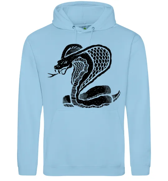 Чоловіча толстовка (худі) Кобра повзе Блакитний фото
